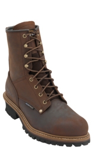 Double H® Copper Crazy Horse 8in Carolina Lace Up Steel Toe Waterproof Logger Work Boot
