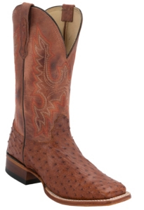 Cavender's® Men's Peanut Rust Full Quill Ostrich Double Welt Exotic Square Toe Western Boots