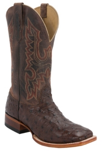 Cavender's® Men's Kango Tobacco Rustic Full Quill Ostrich Double Welt Square Toe Exotic Western Boots