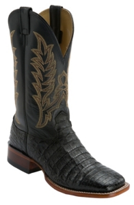 Cavender's® Black Caiman Belly Square Toe Exotic Western Boots