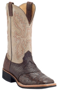 Cavender's® Kango Rustic Full Quill Ostrich w/ Ivory Top Double Welt Square Toe Exotic Crepe Sole Western Boots