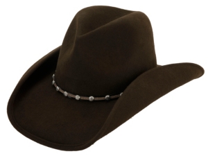 Dorfman Pacific® Chocolate Brown w/ Round Concho Band Crushable Western Felt Hat