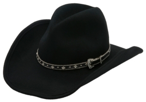 Dorfman Pacific® Black w/ Rhinestone Band Crushable Western Felt Hat