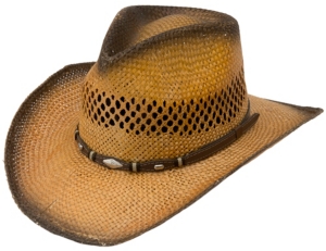 Cavenders® Toasted Shantung Vent w/ Scalloped Diamond Straw Cowboy Hat