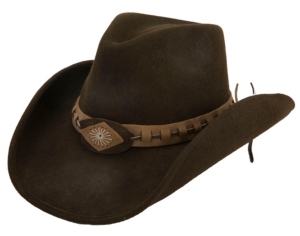Scala Ranch™ by Dorfman Pacific® Brown w/ Tan Leather Band Crushable Western Felt Hat