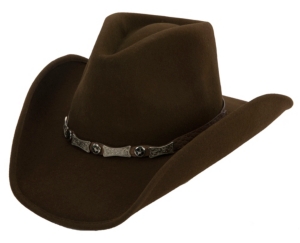 Dorfman Pacific® Brown w/ Silver Star Conchos Band Crushable Western Felt Hat