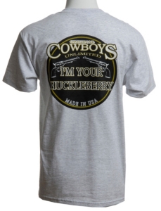 Cowboys Unlimited® Mens Ash Grey I'm You're Huckleberry Tshirt