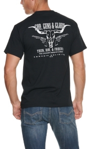 Cowboys Unlimited® Men's Black God, Guns & Glory Short Sleeve Tee