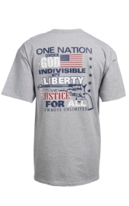 Cowboys Unlimited® Men's Heather Grey Justice For All Short Sleeve Tee