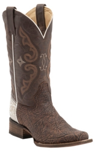 Corral® Rodeo Collection™ Women's Brown/White Shoulder Double Welt Square Toe Western Boots