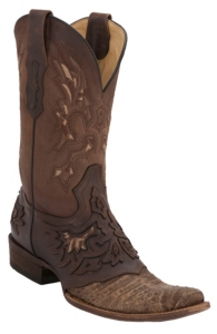 Corral® Mens Dusty Cognac Caiman Belly w/ Chocolate Square Toe Western Boot