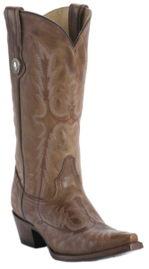 Corral® Ladies Cognac Brown Tall Top Fancy Stitch Snip Toe Western Boots