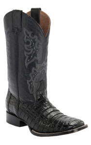 Corral® Circle G™ Men's Black Caiman Belly Exotic Double Welt Square Toe Western Boots