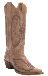 Corral® Circle G™ Women's Cognac Winged Cross Embroidered Snip Toe Western Boots