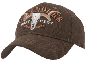 Cavenders® Brown Plaid 3D Logo Cap