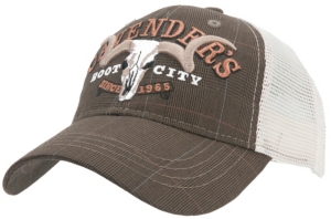 Cavenders® Brown Plaid with Cream Mesh Trucker Cap