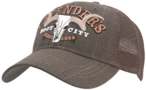 Cavenders® Brown Plaid with Brown Mesh Trucker Cap
