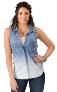 Vintage Havana® Women's Denim Dip Dye Sleeveless Top