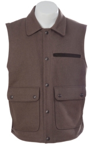 Cripple Creek® Men's Taupe with Brown Microsuede Trim Wool Vest