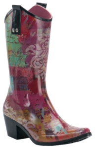 Beehive® Rain Bops™ Ladies Multi Colored Kamille Cowgirl Rain Boots