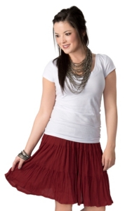 Cattlelac Ranch® Women's Red Crinkle Short Broom Skirt