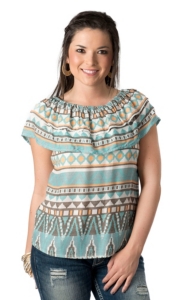 Cattlelac Ranch® Women's Spring Navajo Ruffled Fashion Top