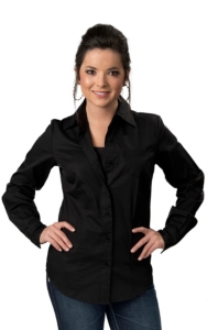 Cruel Girl® Ladies Solid Black Long Sleeve Western Shirt