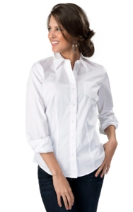 Cruel Girl® Ladies Solid White Long Sleeve Western Shirt
