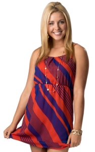 RD Style® Women's Blue and Orange Chiffon Sleeveless Dress