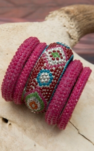 Gypsy Soule® 5 Piece Fuchsia Assorted Bangle Set