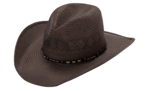 Cavenders® Dark Brown Soft Bangora Vent  Straw Cowboy Hat DBSBVP136