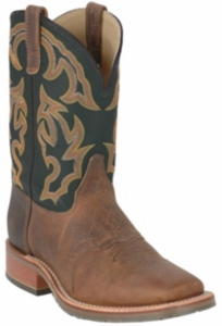 Double H® ICE Collection™ Men’s Brown w/ Green Top Square Toe Western Work Boot