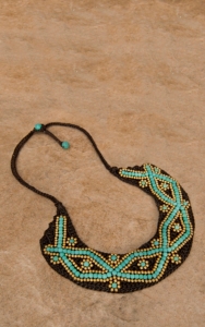 Pannee® Turquoise & Gold Beaded Flower Necklace