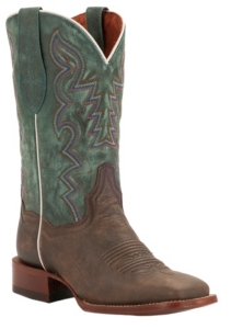 Dan Post® Ladies Copper Brown w/ Turquoise Top Square Toe Western Boots