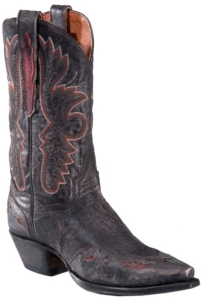 Dan Post® Ladies Distressed Black Betty with Inlay Wingtip Snip Toe Western Boots