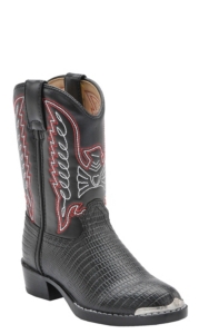 Durango® Childrens Black Lizard Print Western Boots