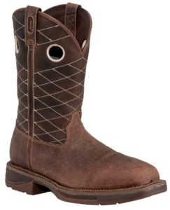 Durango® Rebel™ Mens Nicotine Brown Diamond Stitch Steel Square Toe Western Work Boot