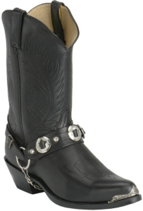 Durango® Men's Black with Concho and Toe Rand Western Boots