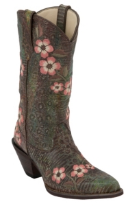 Durango® Crush™ Women's Rainbow Leopard w/ Floral Embroidery Snip Toe Western Boots