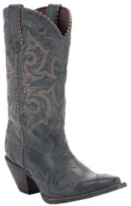 Durango® Crush™ Ladies Smoke Grey Burnished Rock N Scroll Snip Toe Western Boots