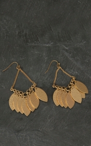 Pannee® Gold Hammered Disk Dangle Earrings