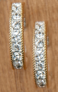 Montana Silversmiths® Silver with Gold and Crystals Large Hoop Earrings