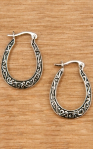 Montana Silversmiths® Silver with Scrolling Small Hoop Earrings
