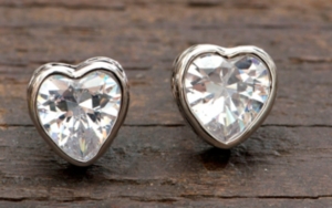 Montana Silversmiths® Crystal Heart Filigree Channel Stud Earrings