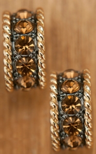 Montana Silversmiths® Topaz Crystal Gold Rope Edge Earring