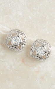 Montana Silversmiths® Silver Square with Crystal Earring