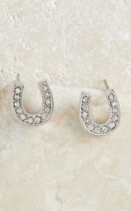 Montana Silversmiths® Silver Small Crystal Horseshoe Earring