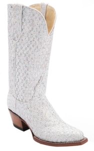 Ferrini® Ladies White/Silver Metallic Rockstar Snip Toe Western Boots