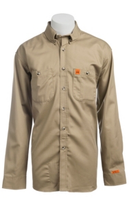 Wrangler® FR Khaki Work Shirt- Big & Tall