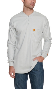 RIGGS® by Wrangler® Mens Grey Flame Resistant Long Sleeve Henley Shirt